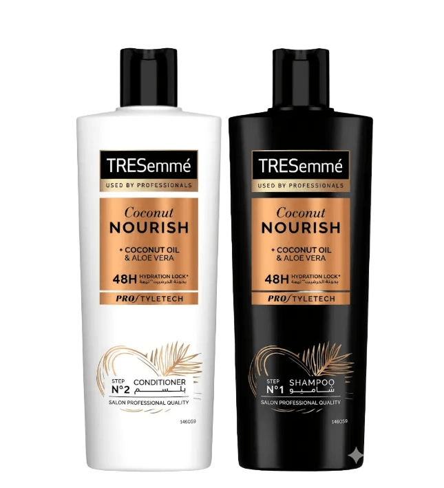 Tresemmé Coconut Nourish Shampoo And Conditioner Hydration Lock 400ml - شامبو تريسيمي 400 مل