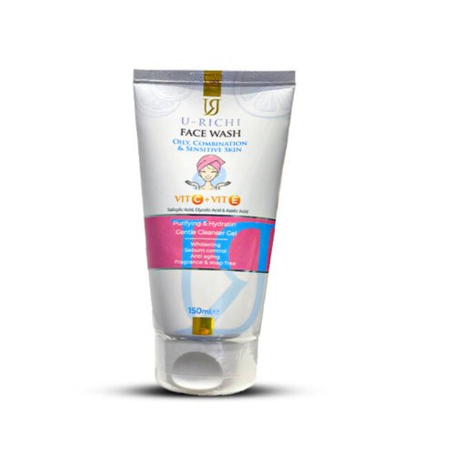 U-RICHI FACE WASH OILY AND COMBINATION AND SENSITIVE SKIN 150ML - Anwar Store