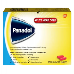 PANADOL ACUTE HEAD COLD 20 FILM COATED TAB