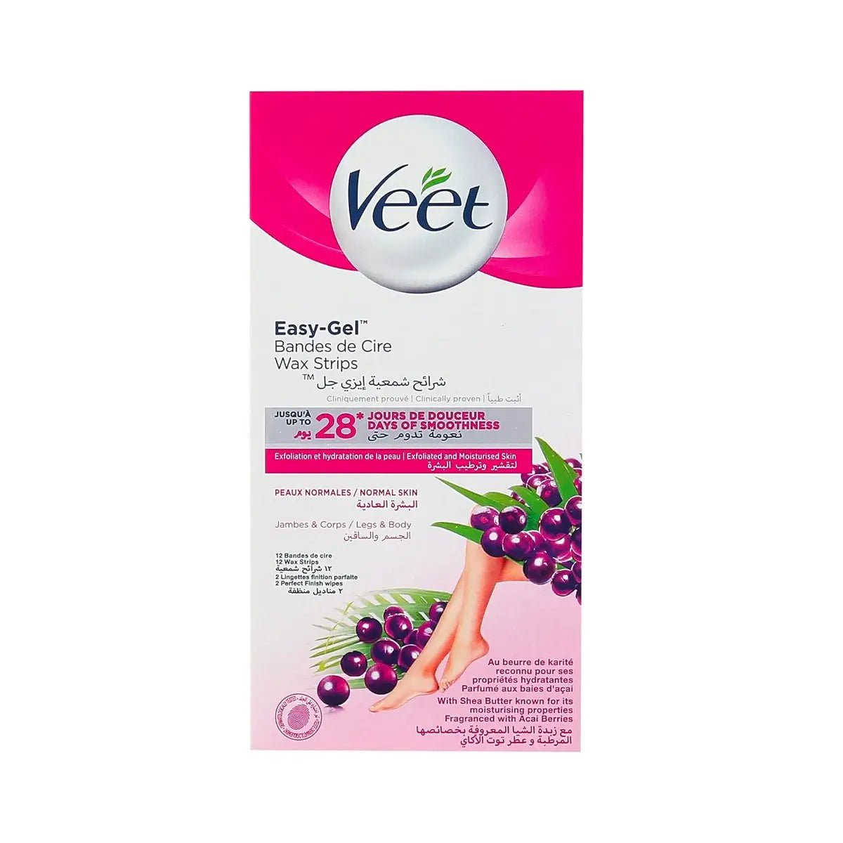 VEET EASY GEL WAX STRIPS NORMAL SKIN 12 WAX STRIPS - Anwar Store