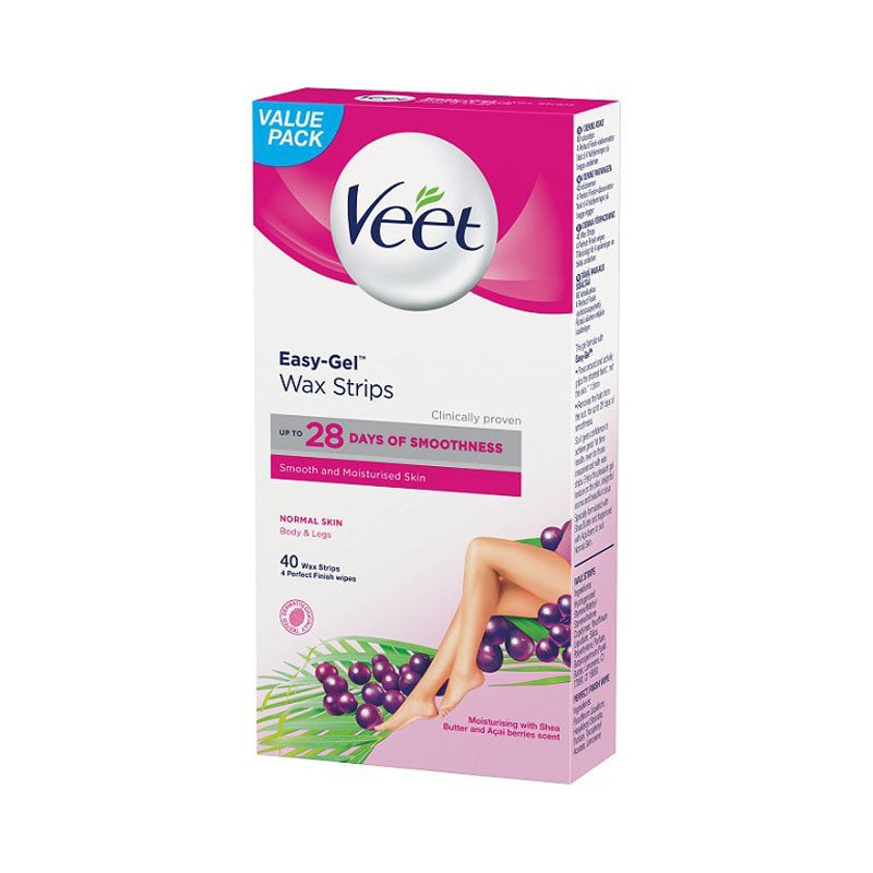 VEET EASY GEL WAX STRIPS NORMAL SKIN 12 WAX STRIPS - Anwar Store