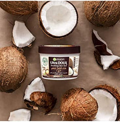 Garnier Ultra Doux Smoothing Coconut 3-in-1 Hair Food For Frizzy Hair MASK 390ml