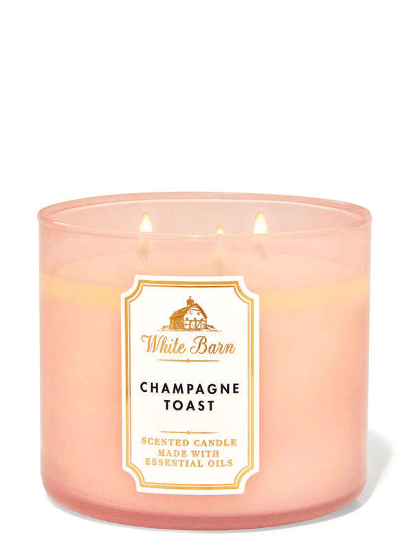 Champagne Toast 3 Wick Candle ~ White Barn ~ Bath and Body Works