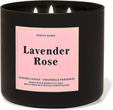 Bath & Body Works White Barn Lavender Rose 3-Wick Candle
