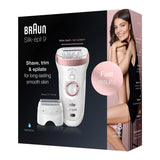 Braun Silk-epil 9-720 Wet & Dry epilator with 4 extras including a Shaver Head and a Trimmer Cap
