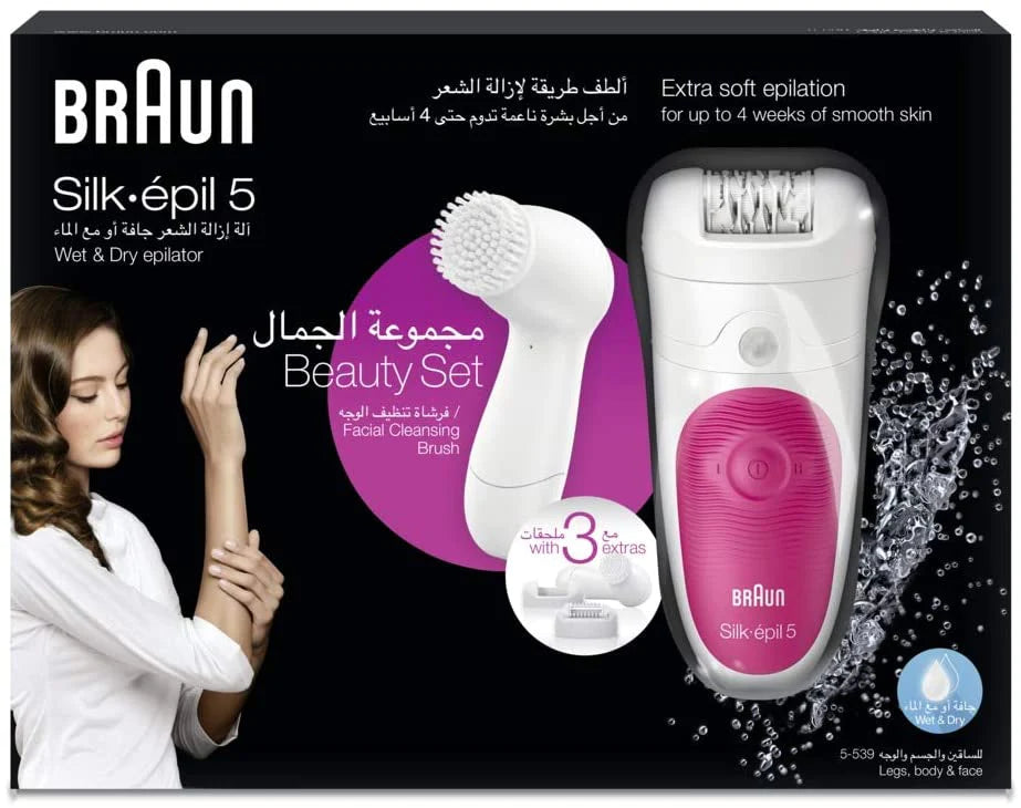 Braun Silk-épil Beauty Set 5 incl. Dry 5-539 BS extras Braun epilator & with 3 Wet