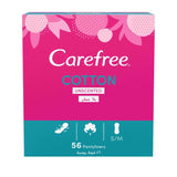 Carefree S/M Cotton Feel Unscented 56 Panty Liners