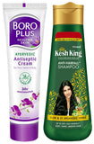 Kesh King Ayurvedic Hairfall Expert Shampoo Anti-Hairfall 200ml with Boro Plus Antiseptic Cream 19ml Free