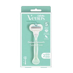 Gillette Venus ماكينة حلاقة Deluxe Smooth Sensitive 5 شفرات and 2 قطعه Anwar Store
