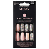 KISS Masterpiece False Nails, Luxe Mani, 30 Ct, Glitter and Pink