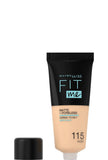MAYBELLINE FIT ME MATTE+PROELESS FOUNDATION 115 ivory 30ml Anwar Store