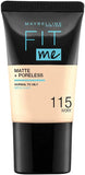 Maybelline Fit Me Matte and Poreless Foundation - 115 Ivory, 18 ml