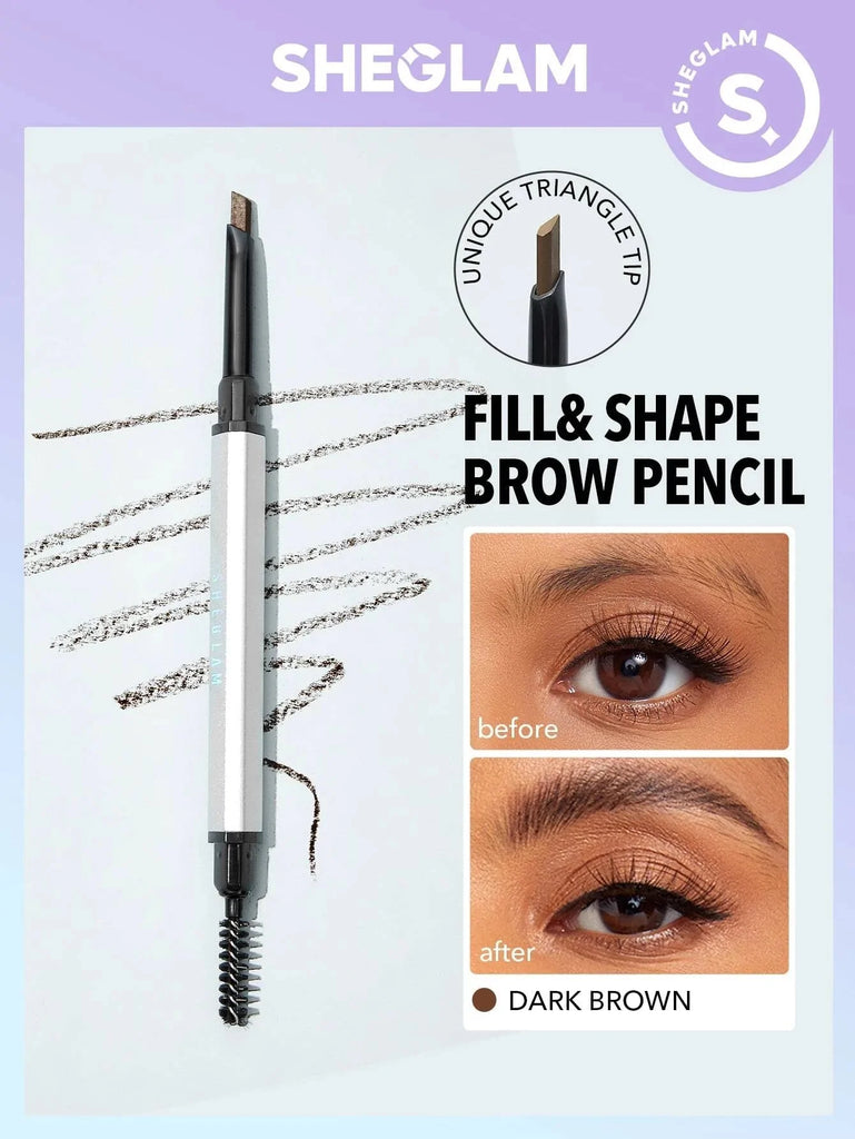 SHEGLAM Dual-Ended Fine Eyebrow Pencil - Dark Brown Anwar Store