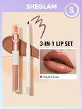 SHEGLAM Soft 90’s Glam Lip liner and Lip Duo Set-Haute Cocoa Lip Set