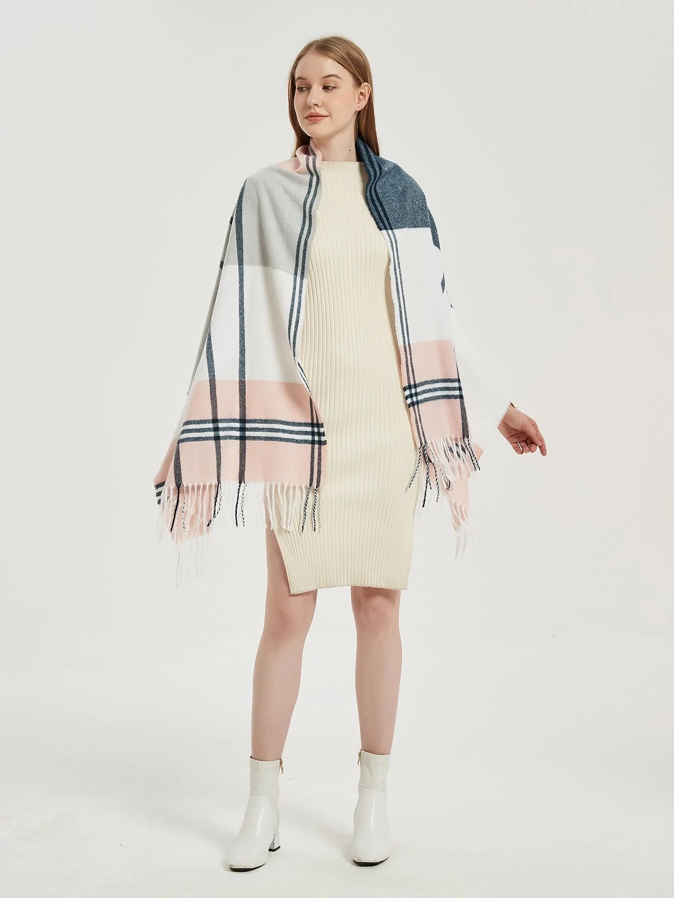 SHEIN PLAID PATTERN SCARF Anwar Store