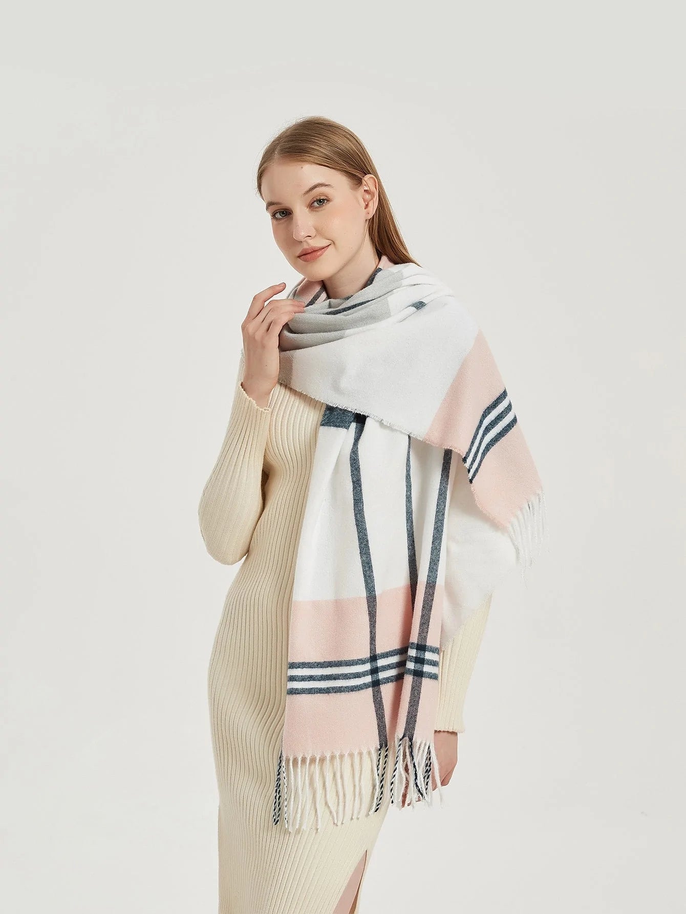 SHEIN PLAID PATTERN SCARF Anwar Store