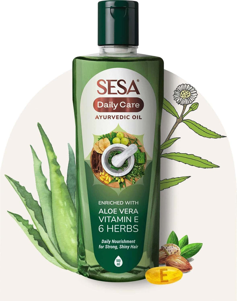 Sesa Daily Care Light Ayurvedic Oil - Aloe Vera, Vitamin E & 6 Ayurvedic Herbs - 100Ml Anwar Store