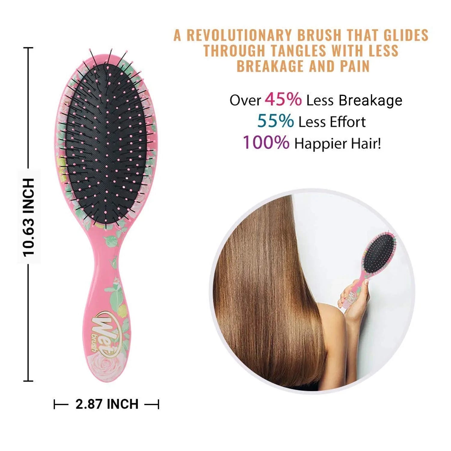 Wet Brush Hair Brush Bridal Original Detangler, Bride Squad Pink 7234 Anwar Store