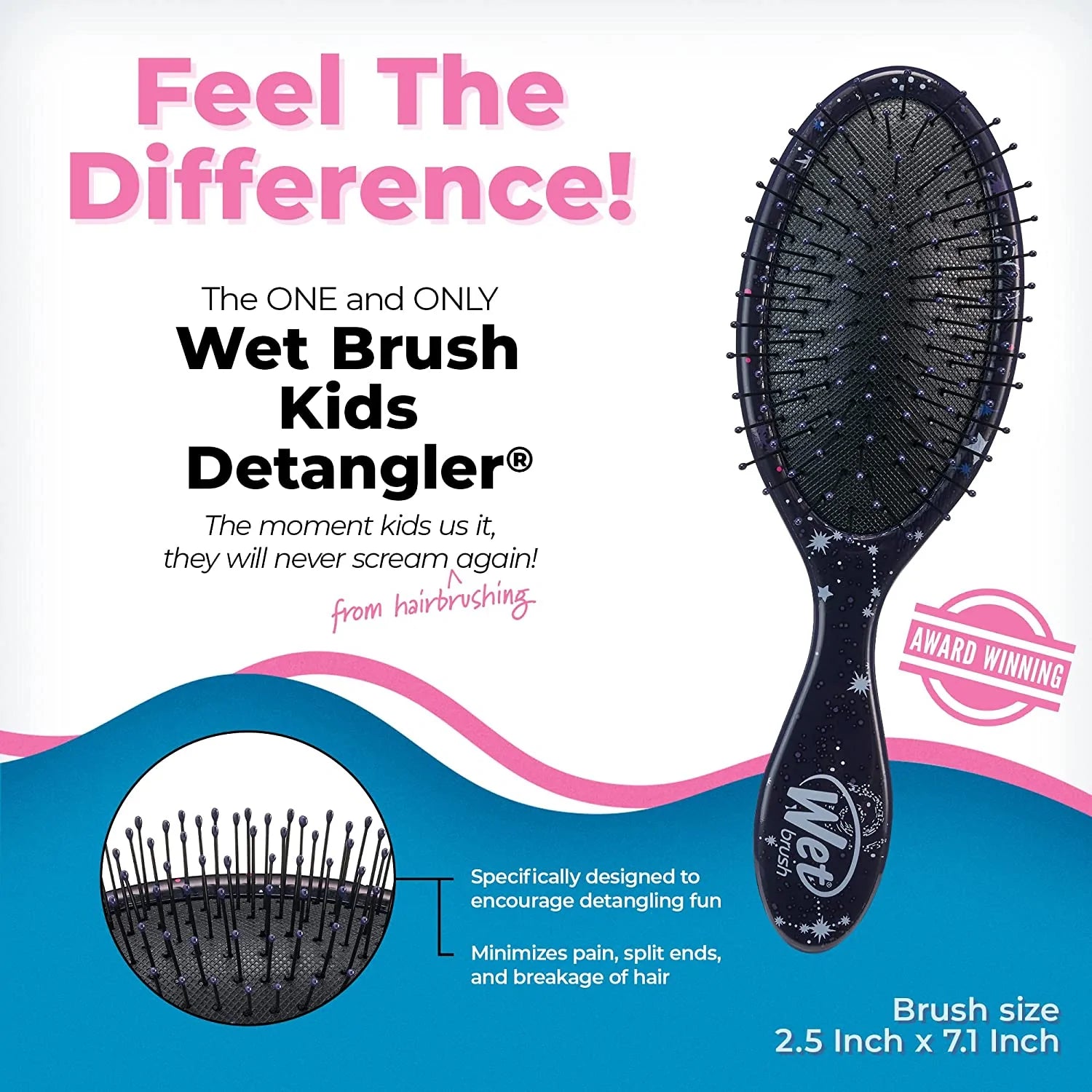 Wet Brush Kids Detangler Hair Brushes - Galaxy - Midi Detangling Brush 736658599992 Anwar Store