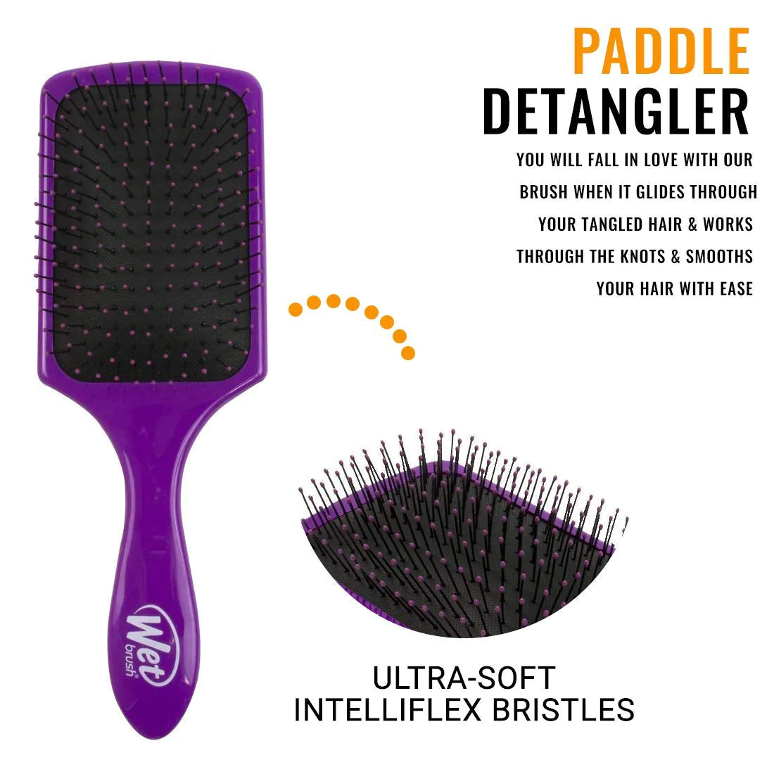 Wet Brush Paddle Detangler Brush, Purple, 1 Count 736658953152 Anwar Store