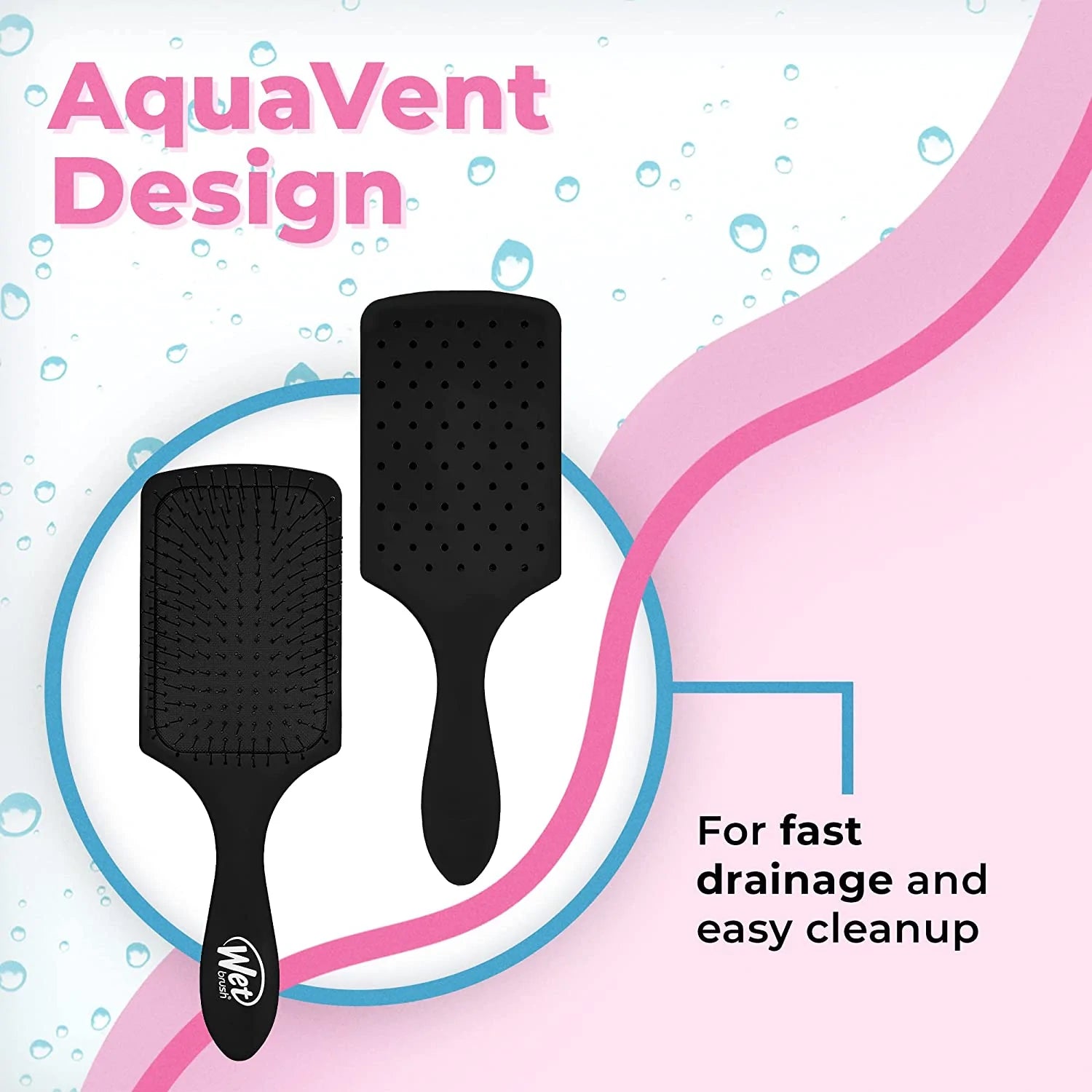 Wet Brush Paddle Detangler Hair Brush - Black 736658946758 Anwar Store