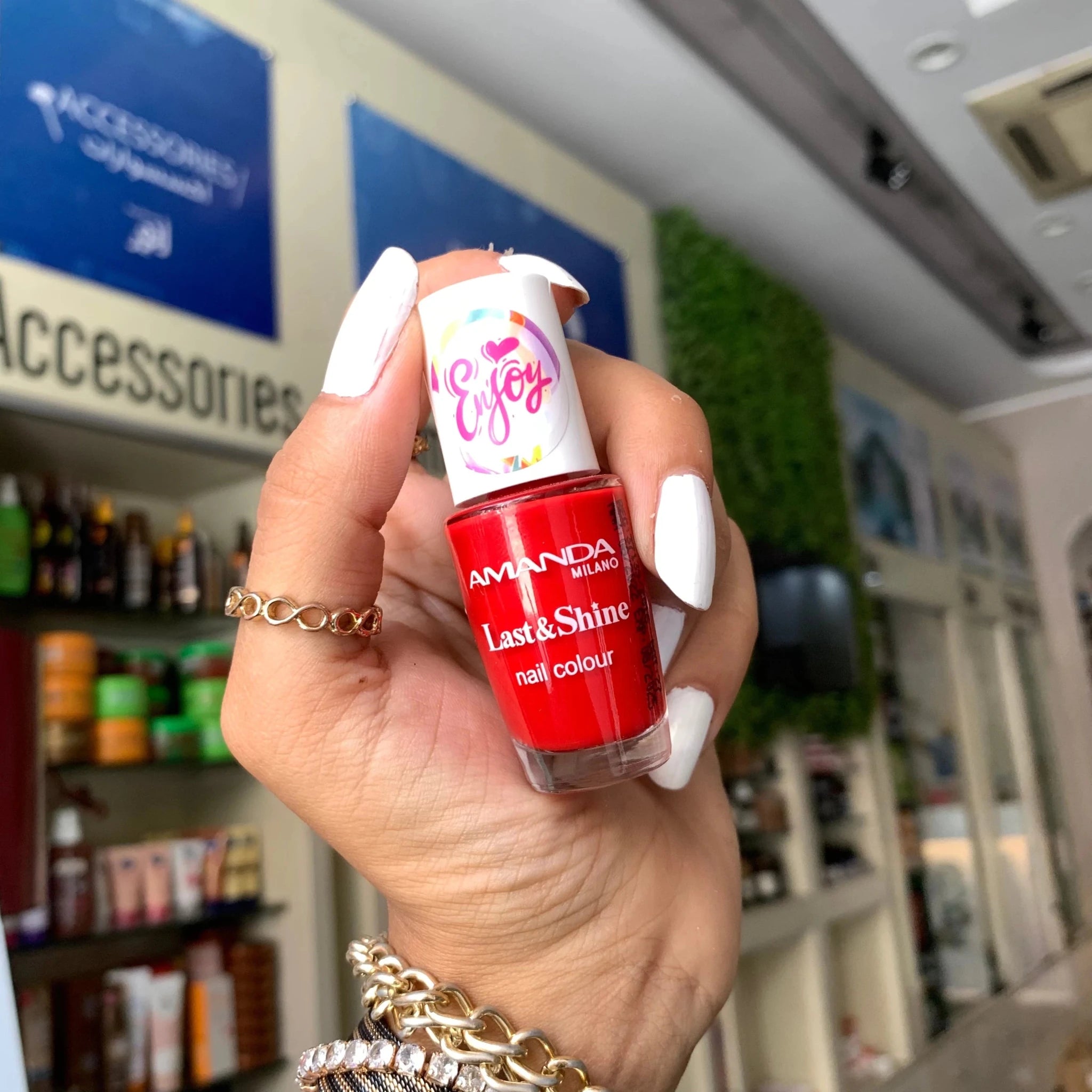 Amanda HOT RED 626 Last & Shine Nail polish 12ml - Anwar Store