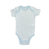 Moon and Back - Baby Boy Short Sleeve Bodysuit Baby Blue / White