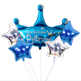 5pcs/lot kids Prince Crown Foil Balloons Balloons Birthday party decorations  Crown  Baby Shower cartoon hat