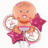 5pcs/lot Baby Girl Foil Balloons party decorations Baby Shower
