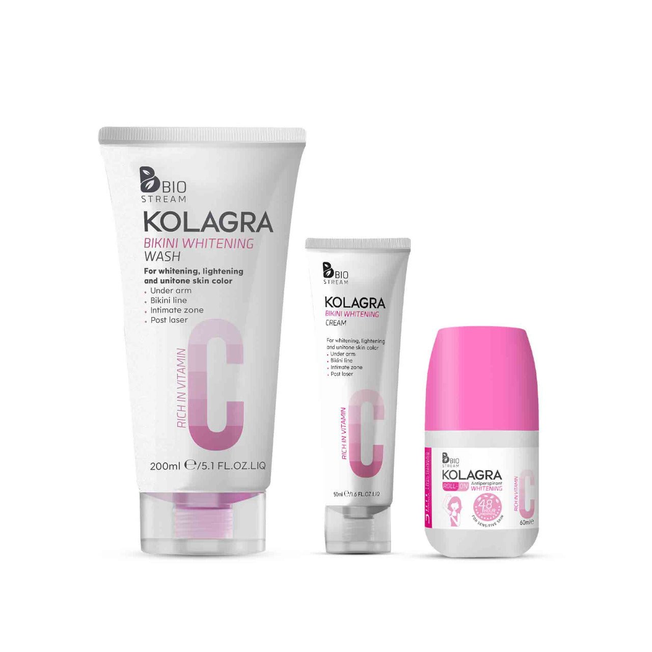 KOLAGRA BIKINI WHITENING CREAM+WASH+ROLL ON OFFER - Anwar Store